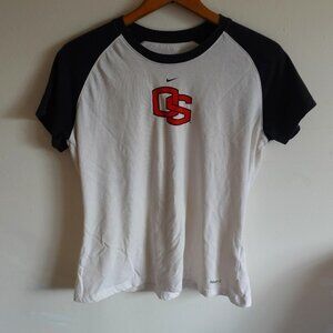 NIKE OS baby tee baseball tee short sleeve black white nike fit large